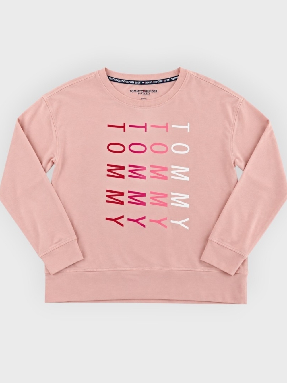 Tommy Hilfiger Sport Size S Pink Graphic Long Sleeve Top